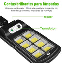 Luminária Solar Poste Rua Refletor 200W Sensor Movimento Prova D' Água Controle