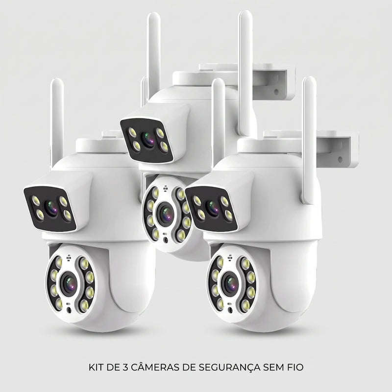 Câmera de Segurança Wi-Fi 360° Dupla Full HD com Visão Noturna – Villare Beleza