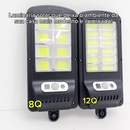 Luminária Solar Poste Rua Refletor 200W Sensor Movimento Prova D' Água Controle