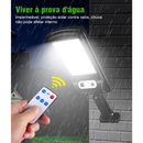Luminária Solar Poste Rua Refletor 200W Sensor Movimento Prova D' Água Controle