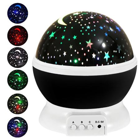 Mini Abajur Projetor Estrelas Infantil Luminaria De Luz Galaxia Céu Estrelado Criativo Rotação Noite Luzes Lâmpada