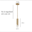 Pendente Led Luxuoso Tubular Golden Luminaria De Teto 3cor bivolt