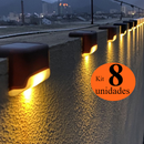 Luminária Solar 1-8 Unidades Para Escada Parede Muro Enfeite Jardim/Varanda/Ambientes Externos