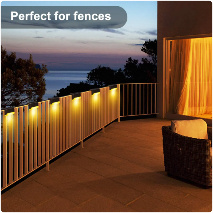 Luminária Solar 1-8 Unidades Para Escada Parede Muro Enfeite Jardim/Varanda/Ambientes Externos
