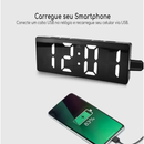 Relógio Digital Despertador LED com Temperatura | Villare Beleza