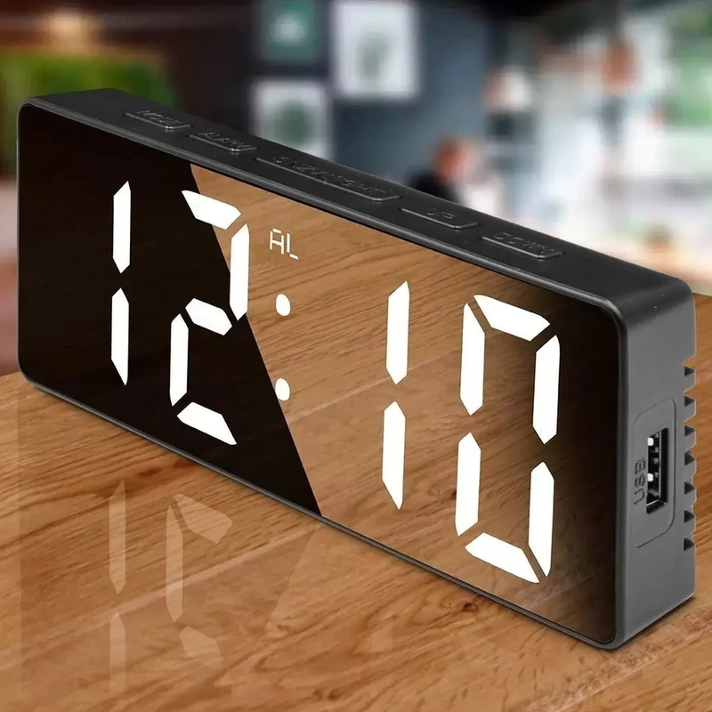 Relógio Digital Despertador LED com Temperatura | Villare Beleza