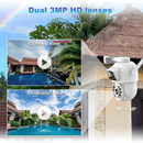 Câmera De Segurança Lente Dupla ICSEE IP66 Wi-Fi 360° Sensor Movimento Visão Noturna 2 em 1 Fixa + Giratória