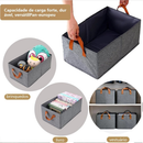 KIT 2/4/6/8 Cesto Organizador de Guarda Roupas Reforçado Caixa para Armazenar Multiuso Rígido