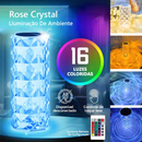 Luminária de Mesa de Cristal LED 16 Cores com Controle — Villare Beleza