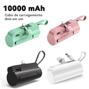 Carregador Portátil Mini Power Bank 10000mAh Com 02 Saídas Tipo-C / Lightning