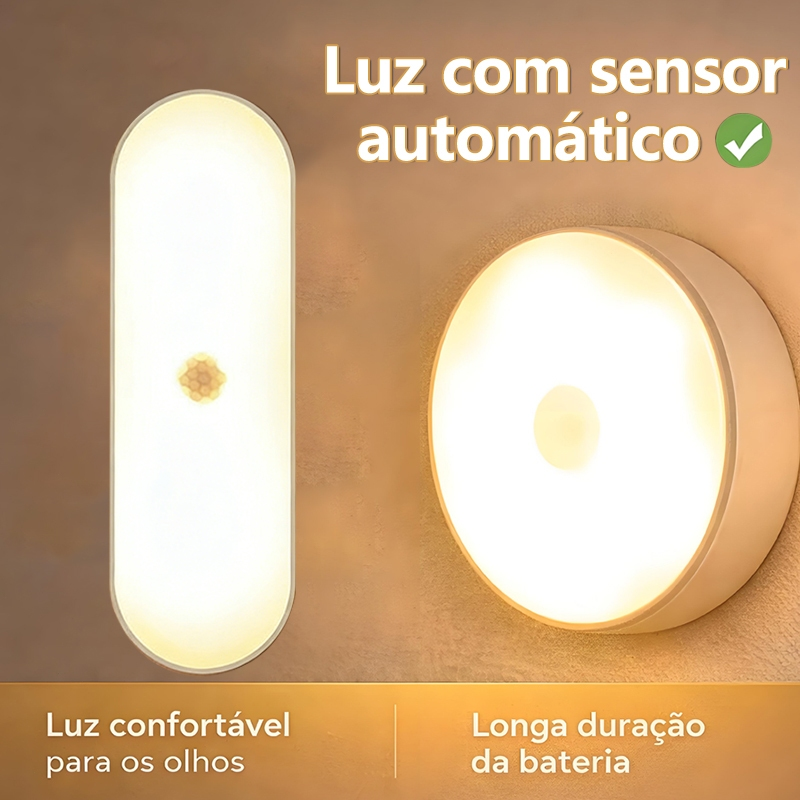 Sensor De Luz LED Luz Noturna Sem Fio Carregamento USB Comutação De Luz Quente E Fria