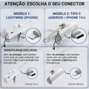 Carregador Portátil Mini Power Bank 10000mAh Com 02 Saídas Tipo-C / Lightning
