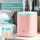 Umidificador de Ar 2L 24h com 2 Saídas LED | Villare Beleza