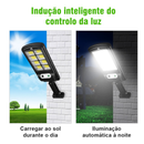 Luminária Solar Poste Rua Refletor 200W Sensor Movimento Prova D' Água Controle