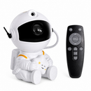Mini Projetor Astronauta Galáxia Luz Noturna Estrela LED Decoração Quarto Infantil USB Rotação 360°
