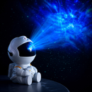 Mini Projetor Astronauta Galáxia Luz Noturna Estrela LED Decoração Quarto Infantil USB Rotação 360°