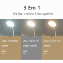 Luminária De Mesa LED Recarregável Com Luz Proteção Olho Usb Abajur Para Quarto Dormitório